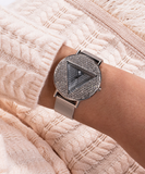 Guess Iconic Diamonds Rose Gold Dial Rose Gold Mesh Bracelet Watch For Women - GW0477L3 Authentic Buy Shop Now