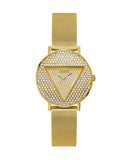 Guess Iconic Diamonds Gold Dial Gold Mesh Bracelet Watch For Women - GW0477L2 Authentic Buy Shop Now