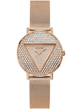 Guess Iconic Diamonds Rose Gold Dial Rose Gold Mesh Bracelet Watch For Women - GW0477L3 Authentic Buy Shop Now