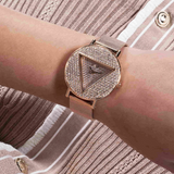 Guess Crystal Clear Rose Gold Dial Rose Gold Steel Strap Watch for Women - GW0470L3 Authentic Buy Shop Now