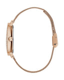 Guess Iconic Diamonds Rose Gold Dial Rose Gold Mesh Bracelet Watch For Women - GW0477L3 Authentic Buy Shop Now