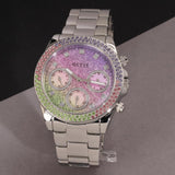 Guess Sol Chronograph Crystals Multicolor Dial Silver Steel Strap Watch For Women - GW0483L1 Authentic Buy Shop Now