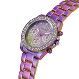 Guess Confetti Chronograph Crystals Multicolor Dial Purple Steel Strap Watch For Women - GW0483L5 Authentic Buy Shop Now