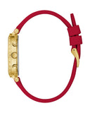 Guess Solstice Diamonds Gold Dial Red Rubber Strap Watch for Women - GW0484L1 Authentic Buy Shop Now