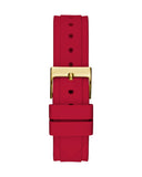 Guess Solstice Diamonds Gold Dial Red Rubber Strap Watch for Women - GW0484L1 Authentic Buy Shop Now