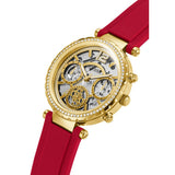 Guess Solstice Diamonds Gold Dial Red Rubber Strap Watch for Women - GW0484L1 Authentic Buy Shop Now