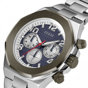 Guess Empire Quartz Black Dial Silver Steel Strap Watch For Men - GW0489G1 Authentic Buy Shop Now