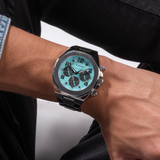 Guess Empire Chronograph Quartz Sky Blue Dial Silver Steel Strap Watch For Men - GW0489G3 Authentic Buy Shop Now