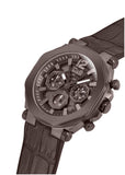 Guess Edge Chronograph Brown Dial Brown Leather Strap Watch For Men - GW0492G2 Authentic Buy Shop Now