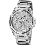 Guess King Quartz Silver Dial Silver Steel Strap Watch For Men - GW0497G1 Authentic Buy Shop Now