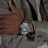 Guess King Quartz Silver Dial Silver Steel Strap Watch For Men - GW0497G1 Authentic Buy Shop Now