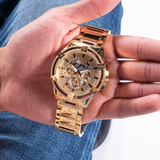 Guess Queen Quartz Gold Dial Gold Steel Strap Watch For Men - GW0497G2 Authentic Buy Shop Now