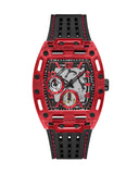Guess Phoenix Multifunction Analog Red Dial Black Silicone Strap Watch For Men - GW0499G4 Authentic Buy Shop Now