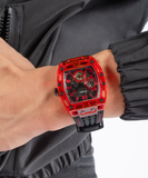 Guess Phoenix Multifunction Analog Red Dial Black Silicone Strap Watch For Men - GW0499G4 Authentic Buy Shop Now