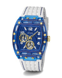 Guess Phoenix Multifunction Blue Dial White Rubber Strap Watch for Men - GW0499G6 Authentic Buy Shop Now
