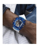 Guess Phoenix Multifunction Blue Dial White Rubber Strap Watch for Men - GW0499G6 Authentic Buy Shop Now