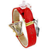 Guess Fame Quartz Gold Dial Red Leather Strap Watch For Women - GW0504L2 Authentic Buy Shop Now