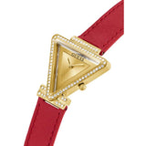 Guess Fame Quartz Gold Dial Red Leather Strap Watch For Women - GW0504L2 Authentic Buy Shop Now