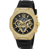 Guess Momentum Chronograph Diamonds Black Dial Black Silicone Strap Watch For Men - GW0518G2 Authentic Buy Shop Now