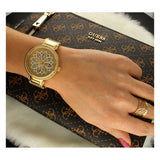 Guess Lily Quartz Gold Dial Gold Steel Strap Watch For Women - GW0528L2 Authentic Buy Shop Now