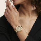 Guess Lily Quartz Gold Dial Gold Steel Strap Watch For Women - GW0528L2 Authentic Buy Shop Now