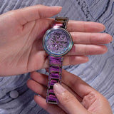 Guess Lily Analog Purple Dial Purple Steel Strap Watch For Women - GW0528L4 Authentic Buy Shop Now