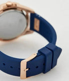 Guess Queen Quartz Crystals Rose Gold Dial Blue Silicone Strap Watch For Women - GW0536L5 Authentic Buy Shop Now