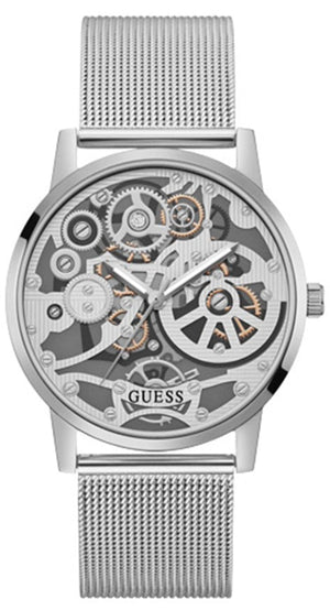 Guess Gadget Silver Dial Silver Mesh Bracelet Watch for Men - GW0538G1 Authentic Buy Shop Now