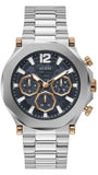 Guess Edge Chronograph Black Dial Silver Steel Strap Watch For Men - GW0539G1 Authentic Buy Shop Now