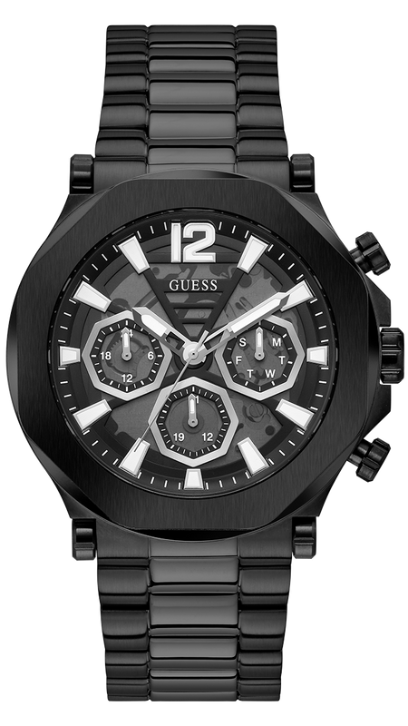 Guess Edge Chronograph Black Dial Black Steel Strap Watch For Men - GW0539G3 Authentic Buy Shop Now