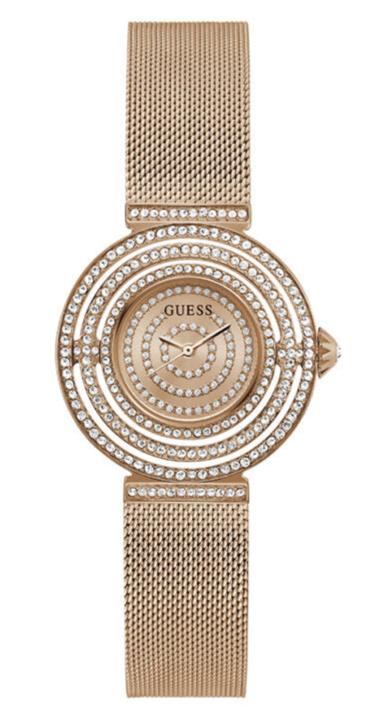 Guess Dream Crystals Rose Gold Dial Rose Gold Mesh Bracelet Watch For Women - GW0550L3 Authentic Buy Shop Now