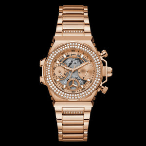Guess Fusion Chronograph Rose Gold Dial Rose Gold Steel Strap Watch for Women - GW0552L3 Authentic Buy Shop Now