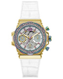 Guess Fusion Chronograph White Dial White Leather Strap Watch For Women - GW0553L2 Authentic Buy Shop Now