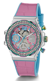 Guess Fusion Chronograph Pink Dial Pink Leather Strap Watch for Women - GW0553L5 Authentic Buy Shop Now