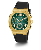 Guess Headliner Multifunction Green Dial Black Silicone Strap Watch For Men - GW0571G3 Authentic Buy Shop Now