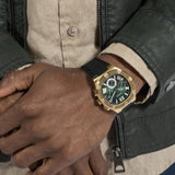 Guess Headliner Multifunction Green Dial Black Silicone Strap Watch For Men - GW0571G3 Authentic Buy Shop Now