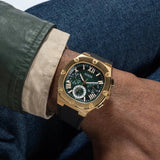 Guess Headliner Multifunction Green Dial Black Silicone Strap Watch For Men - GW0571G3 Authentic Buy Shop Now