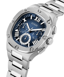 Guess Headliner Multifunction Blue Dial Silver Steel Strap Watch For Men - GW0572G1 Authentic Buy Shop Now