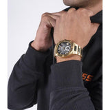 Guess Headliner Multifunction Black Dial Gold Steel Strap Watch For Men - GW0572G2 Authentic Buy Shop Now
