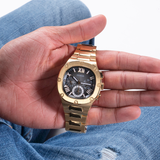 Guess Headliner Multifunction Black Dial Gold Steel Strap Watch For Men - GW0572G2 Authentic Buy Shop Now