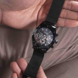 Guess Continental Chronograph Black Dial Black Mesh Strap Watch For Men - GW0582G3 Authentic Buy Shop Now