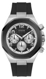 Guess Empire Chronograph Black Dial Black Silicon Strap Watch For Men - GW0583G1 Authentic Buy Shop Now