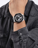 Guess Empire Chronograph Black Dial Black Silicon Strap Watch For Men - GW0583G1 Authentic Buy Shop Now