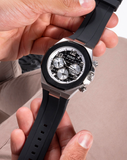 Guess Empire Chronograph Black Dial Black Silicon Strap Watch For Men - GW0583G1 Authentic Buy Shop Now
