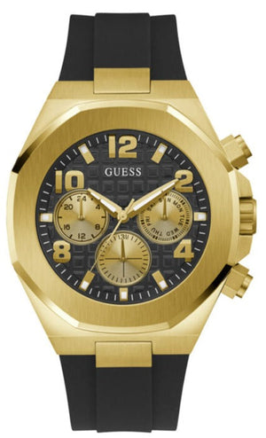 Guess Empire Chronograph Quartz Black Dial Black Silicon Strap Watch For Men - GW0583G2 Authentic Buy Shop Now