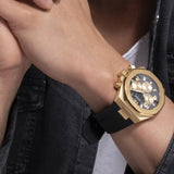 Guess Empire Chronograph Quartz Black Dial Black Silicon Strap Watch For Men - GW0583G2 Authentic Buy Shop Now