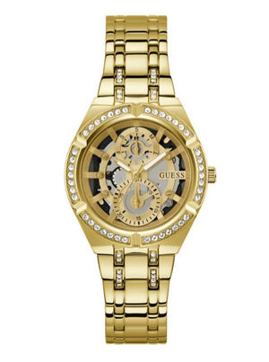 Guess Allara Quartz Gold Dial Gold Steel Strap Watch For Women - GW0604L2 Authentic Buy Shop Now