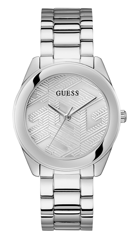 Guess Cubed Analog Silver Dial Silver Steel Strap Watch For Women - GW0606L1 Authentic Buy Shop Now