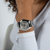 Guess Cubed Analog Silver Dial Silver Steel Strap Watch For Women - GW0606L1 Authentic Buy Shop Now