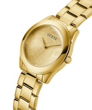 Guess Cubed Analog Gold Dial Gold Steel Strap Watch For Women - GW0606L2 Authentic Buy Shop Now